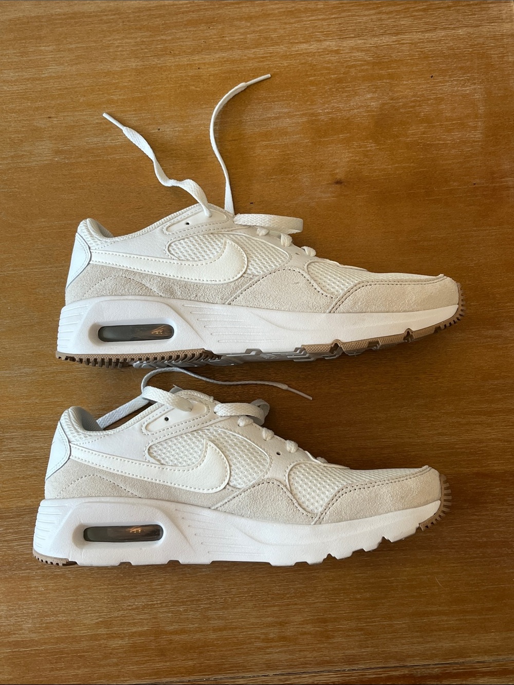 Nike White Mesh Sneakers with Tan Logo Patch - Picture 6 of 6